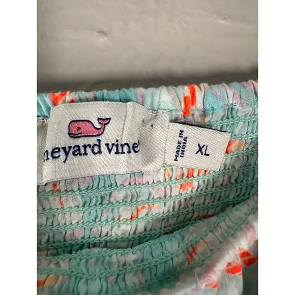 Vineyard Vines Cay Floral Smocked Midi Dress XL - Picture 9 of 10